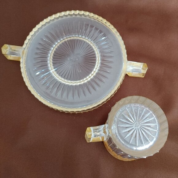 Rare Vintage Elegant Gold and Clear Glass Coffee Set - Picture 3 of 7